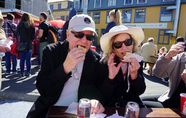 Eating hotdogs in Iceland!