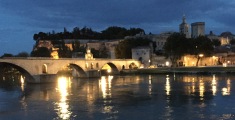 Sur Le Pont d'Avignon at Night